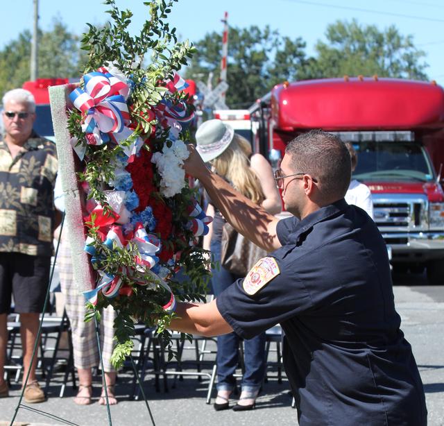 Flower placed for Patrick Chance by Matt Younghans.

Memorial Service NFD. September 9, 2012. Photo by Vincent P. Tuzzolino